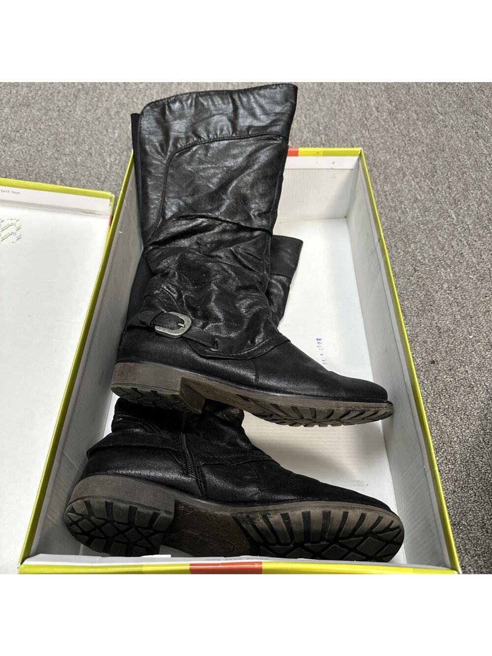 Baretraps Sheridan Black Slouch Riding Boots Size 10M Tall Block Heel Box